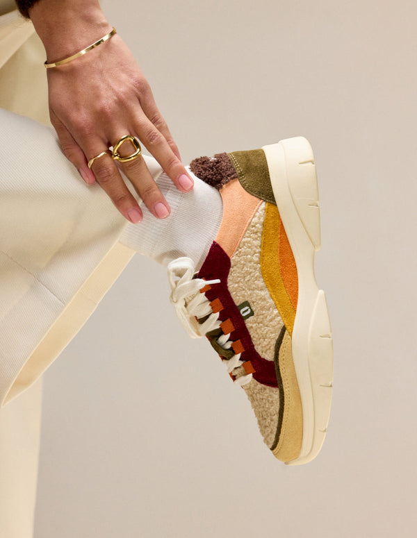 Zapatillas bajas Laura - Beige Crema Burdeos