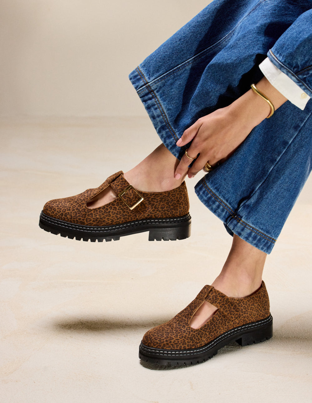Derbies Romane - Suède Léopard - Femme