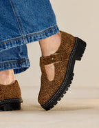 Derbies Romane - Suède Léopard - Femme