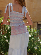 Sky Blue Striped Lina Skirt
