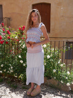Sky Blue Striped Lina Skirt