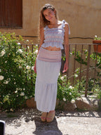 Sky Blue Striped Lina Skirt