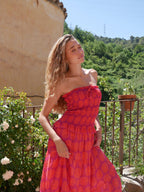 Orange Linen Dress Casiopea