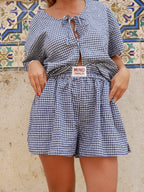 Short Bleu Marine Maria Vichy