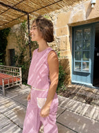 Topp Claudia Gingham Vinröd