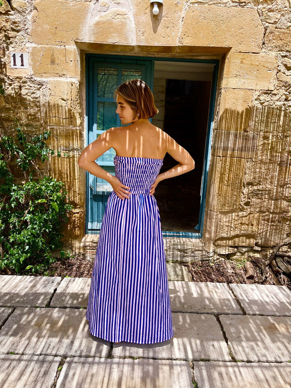 Emily Blue And Pink Striped Dress