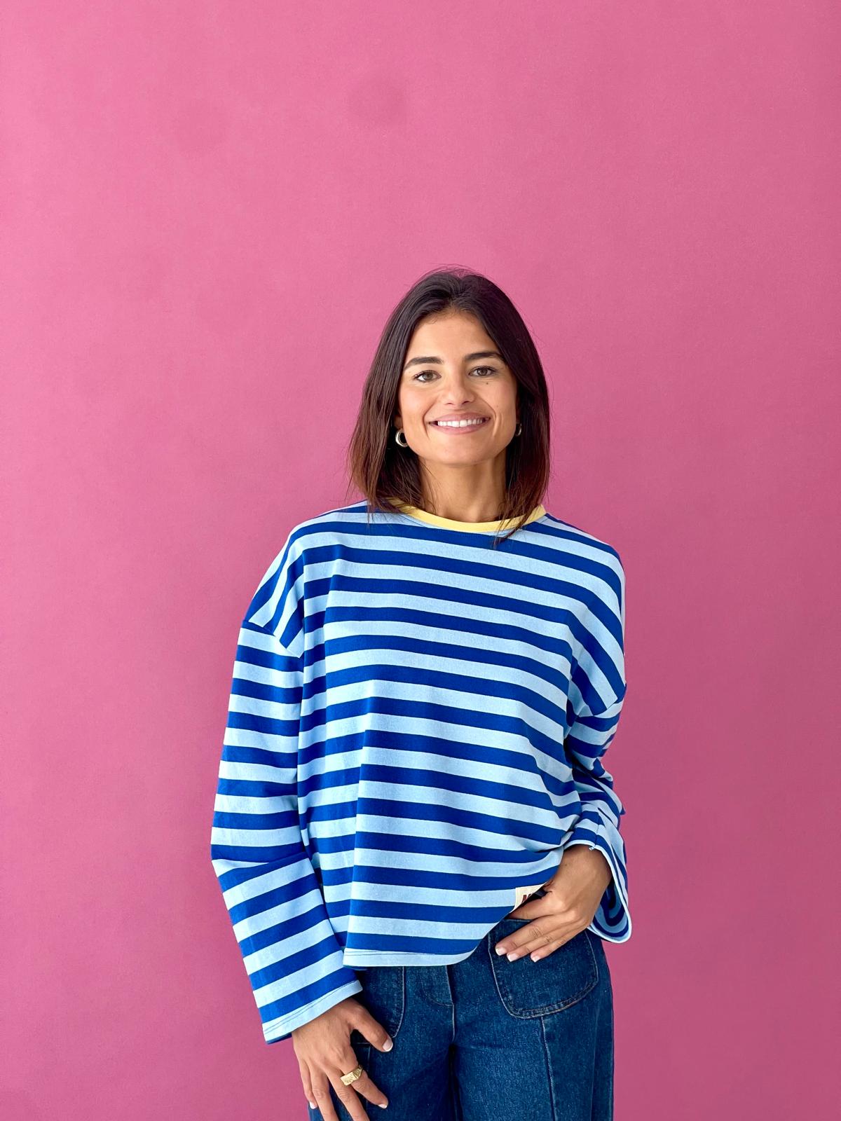 Camiseta Núria Azul Y Amarilla