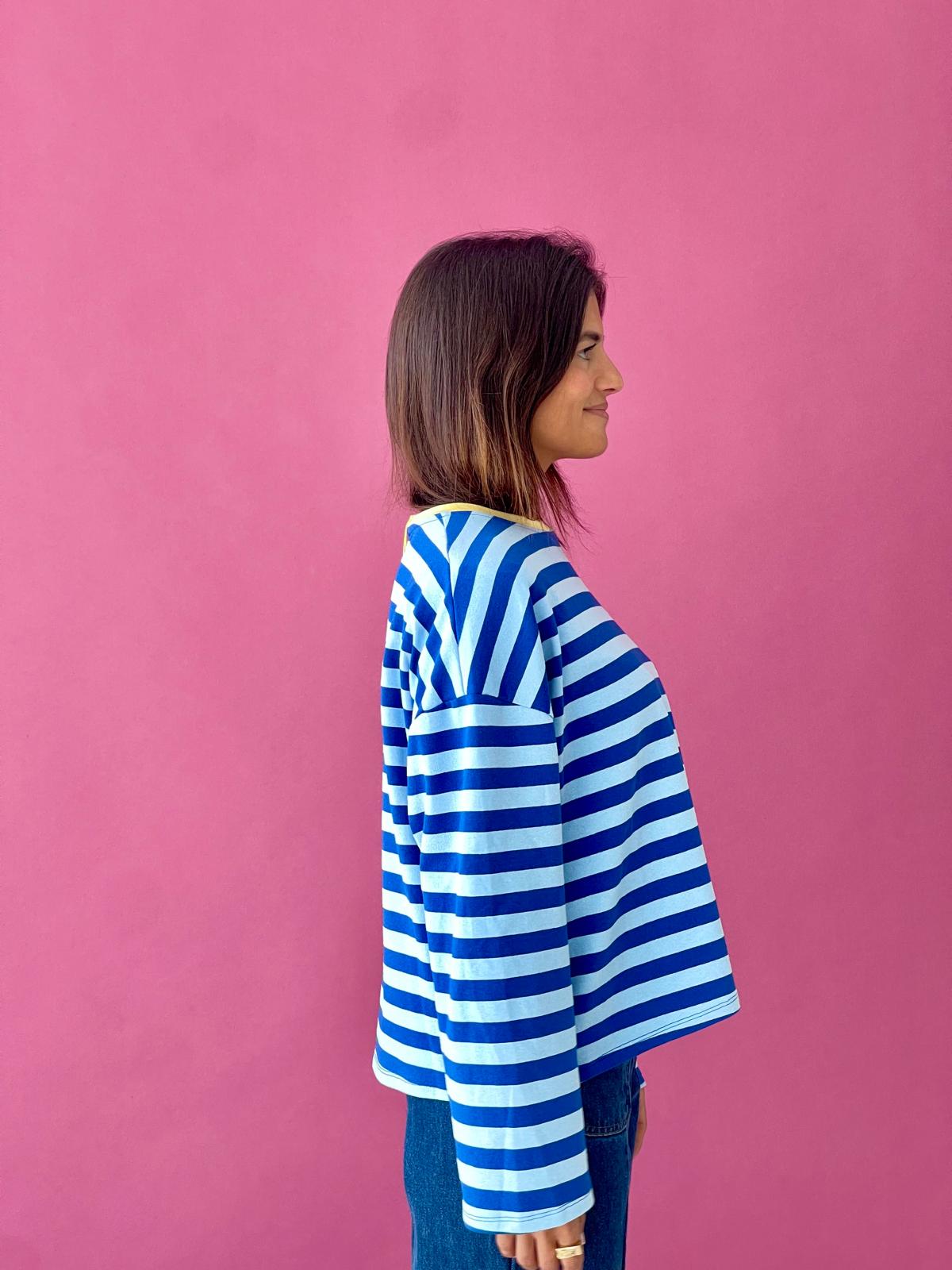 Camiseta Núria Azul Y Amarilla