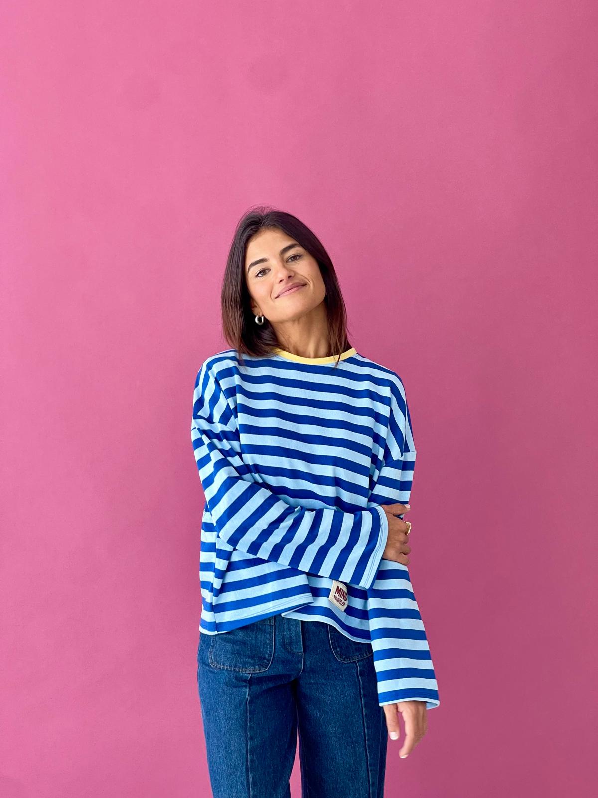 Camiseta Núria Azul Y Amarilla