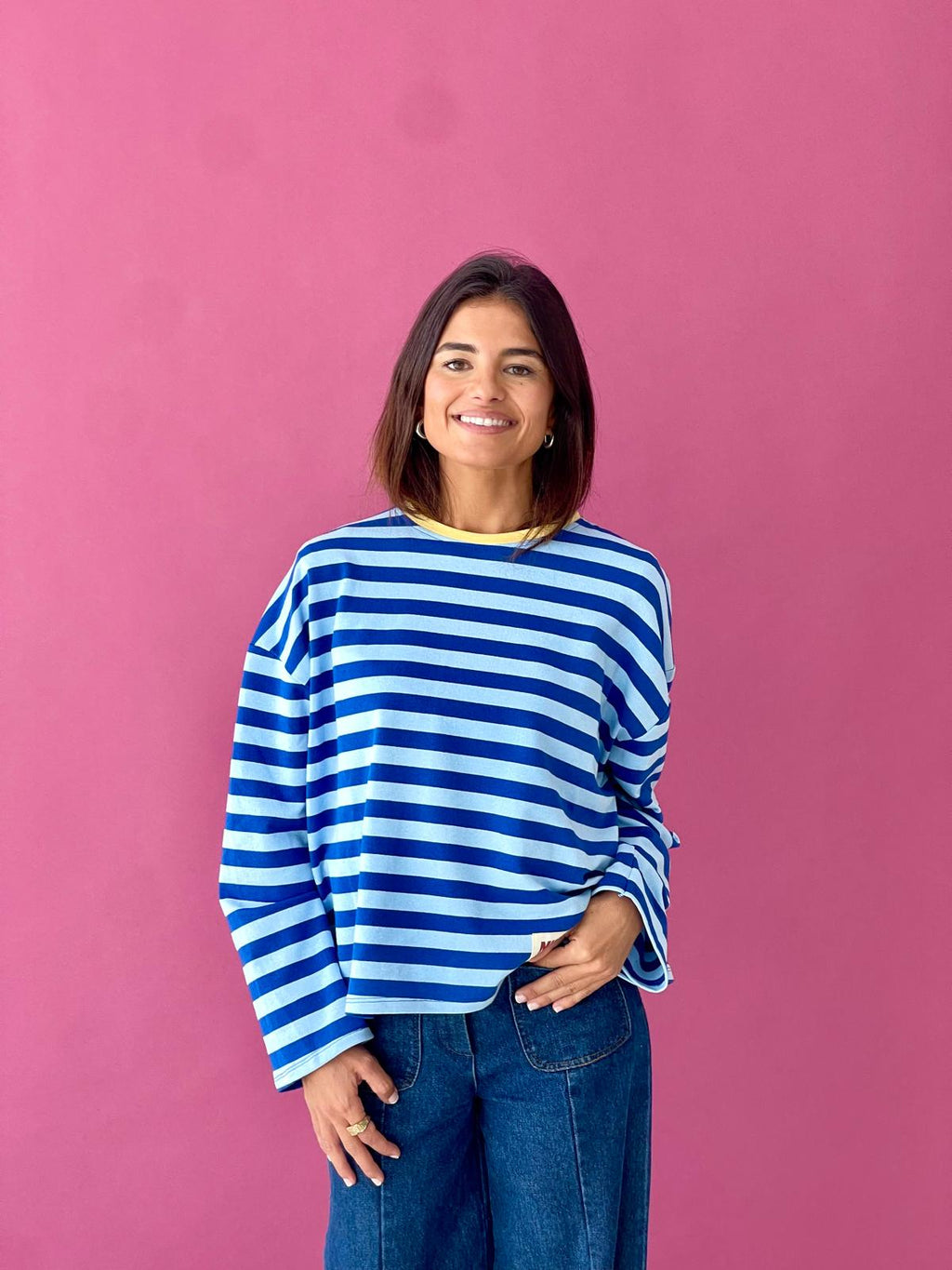 Camiseta Núria Azul Y Amarilla