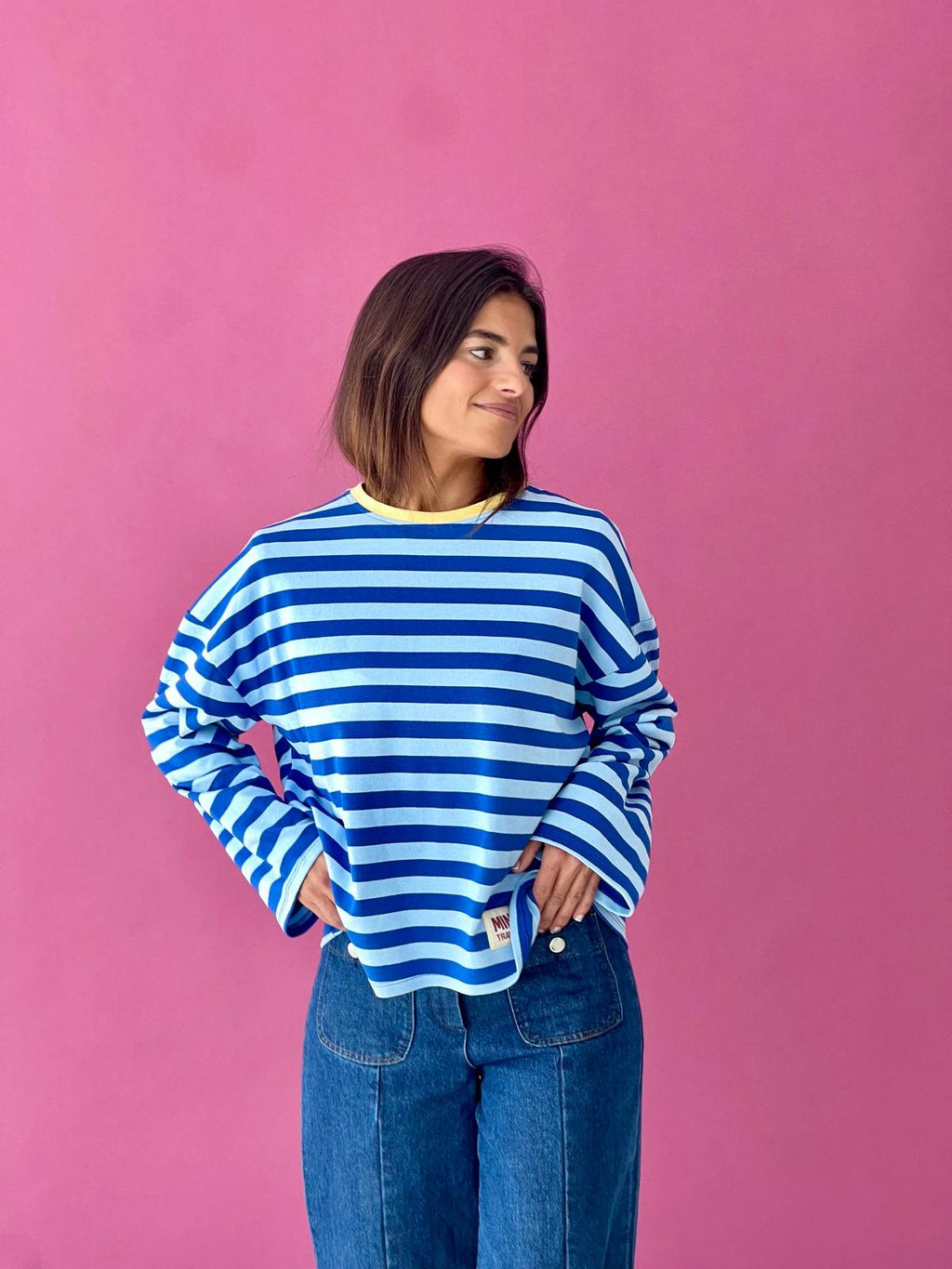 Camiseta Núria Azul Y Amarilla