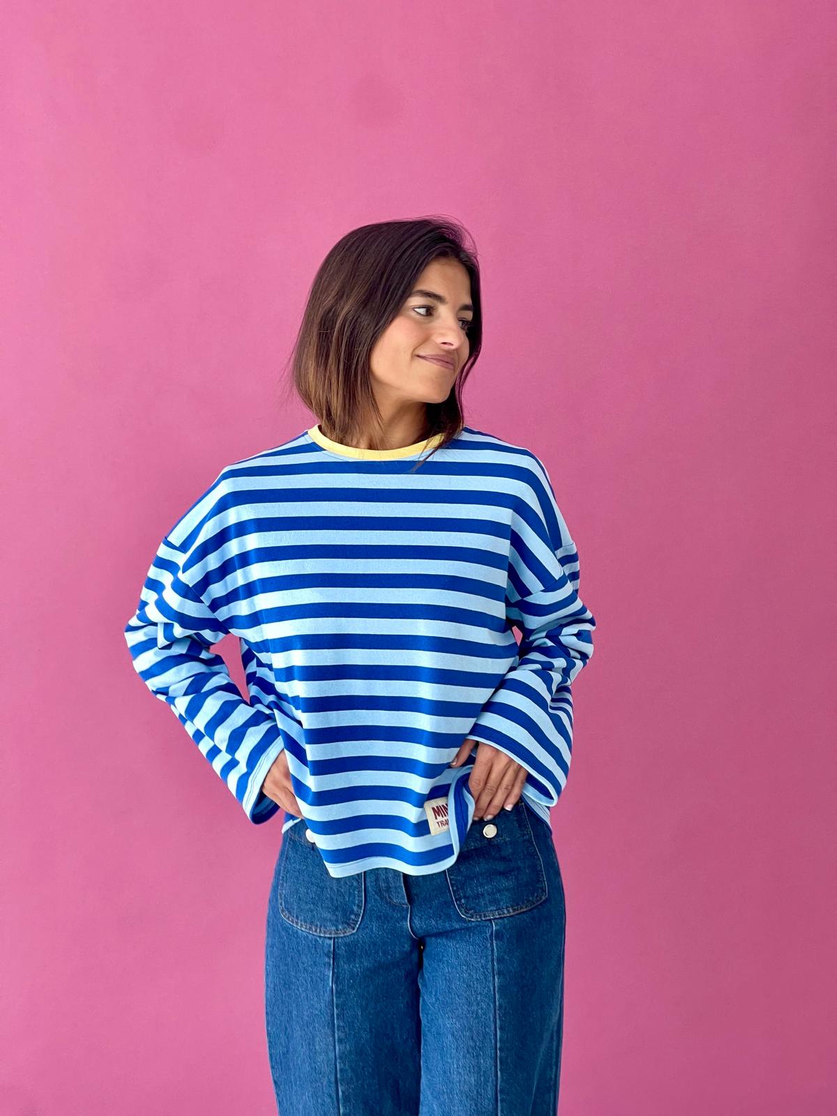 Camiseta Núria Azul Y Amarilla
