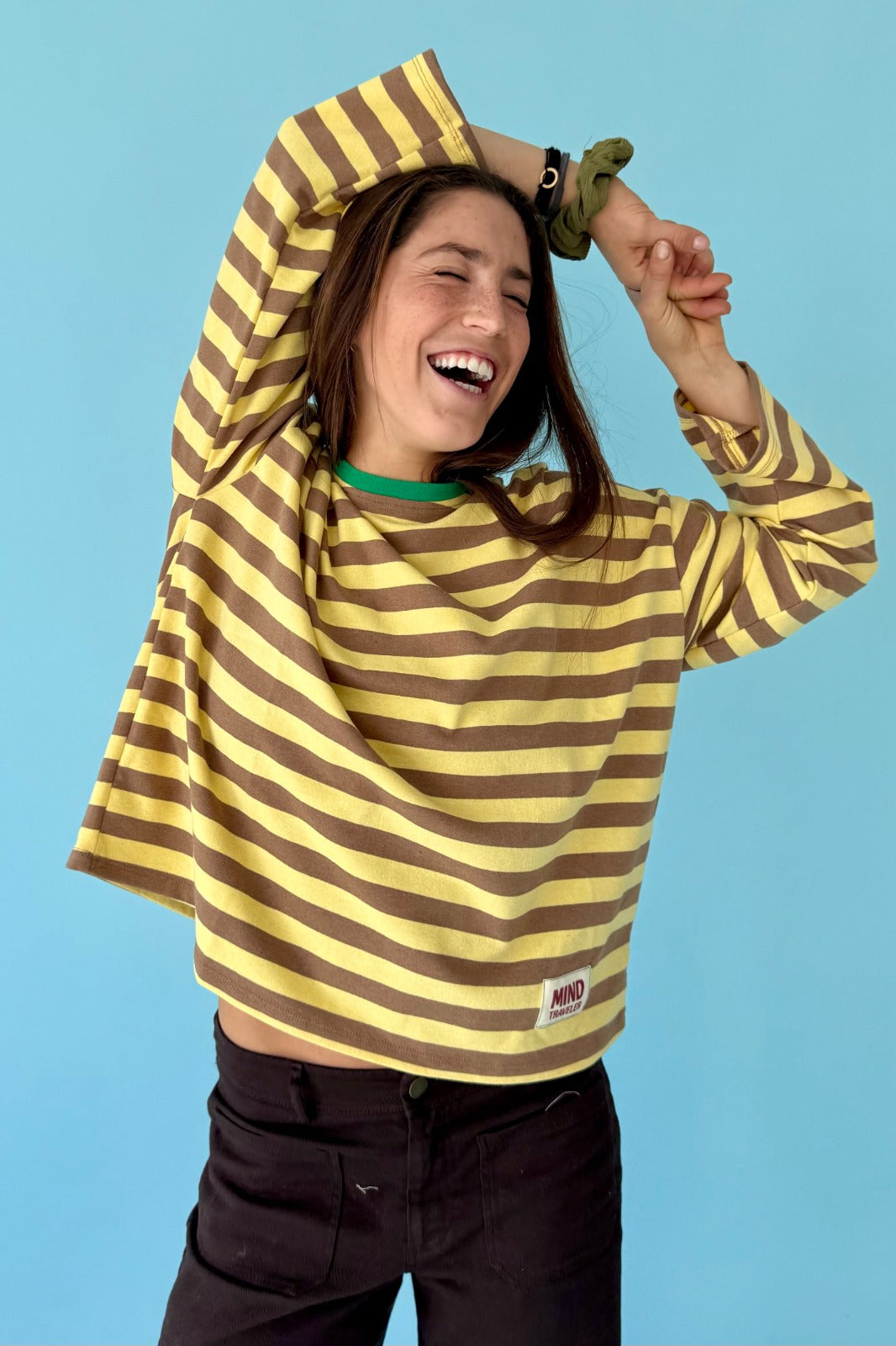 T-Shirt Núria Jaune Et Marron