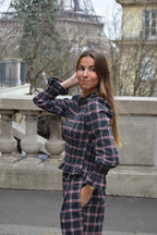 Chía Alia Gray And Red Check Shirt