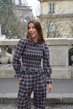 Chía Alia Gray And Red Check Shirt