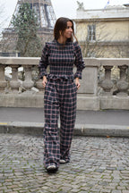 Chía Alia Gray And Red Check Shirt