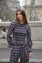 Chía Alia Gray And Red Check Shirt
