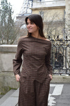 Top Camisero Alia Marrón