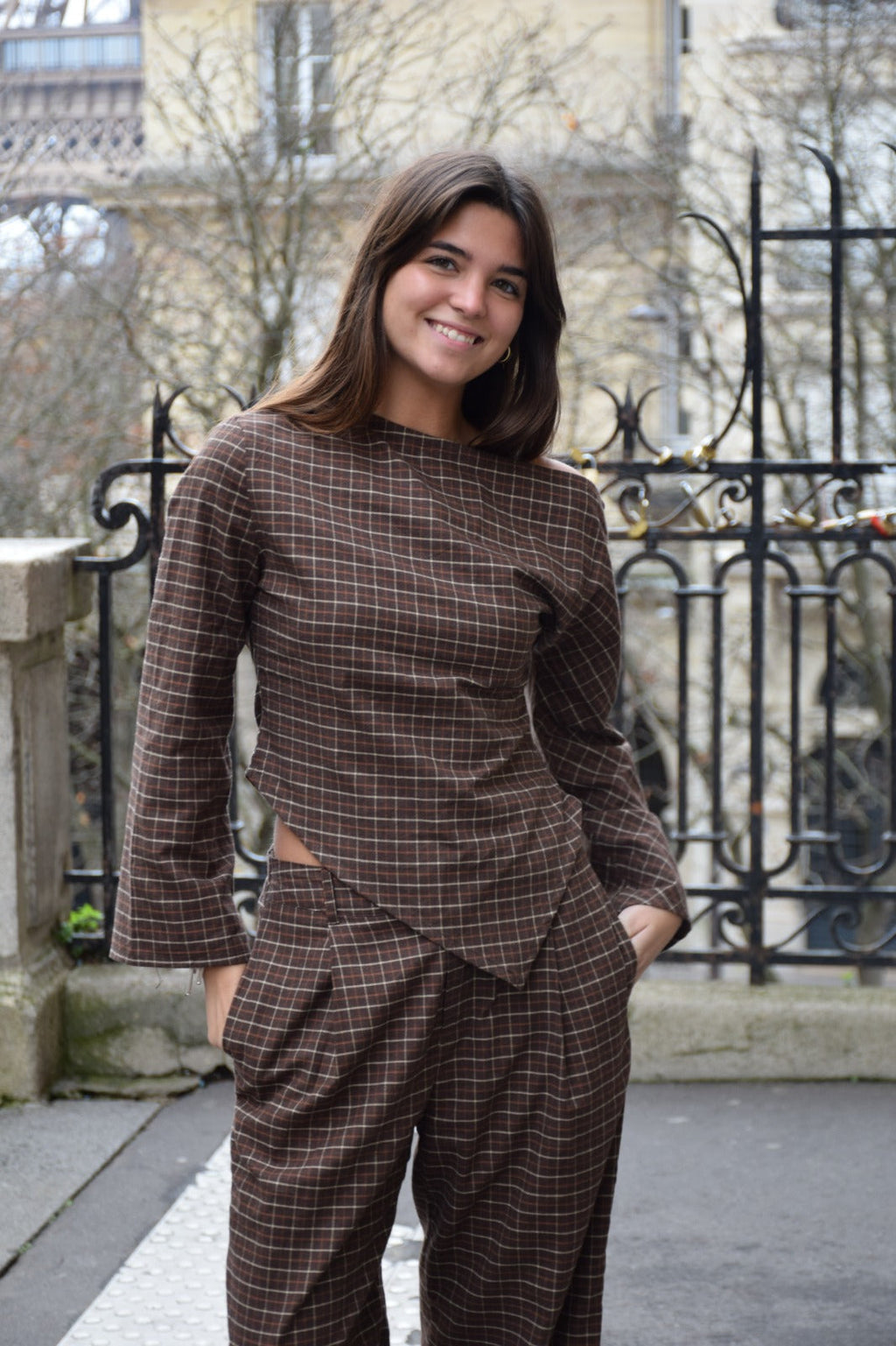 Top Camisero Alia Marrón