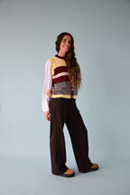 Yellow And Burgundy Emilia Vest