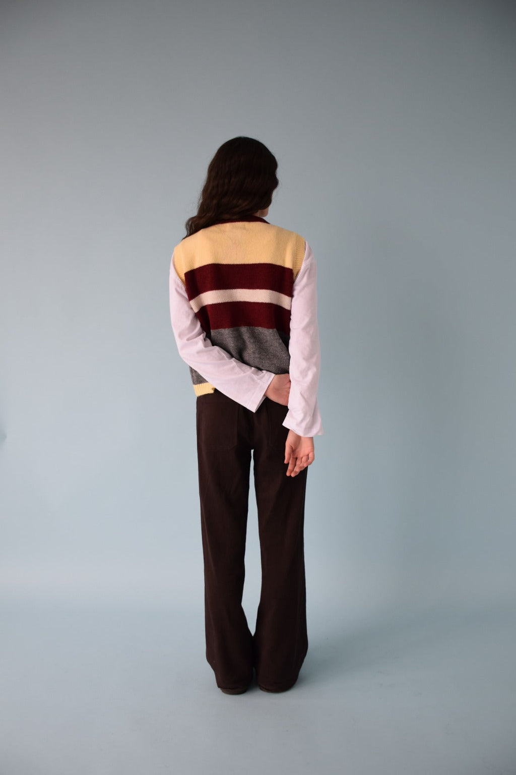 Yellow And Burgundy Emilia Vest
