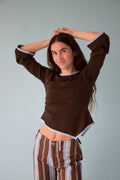 Camiseta Marta Marrón y Azul