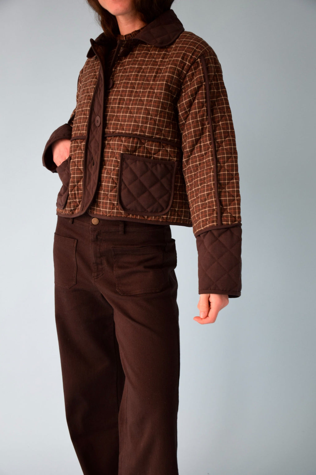 Chaqueta marrón a cuadros Mili
