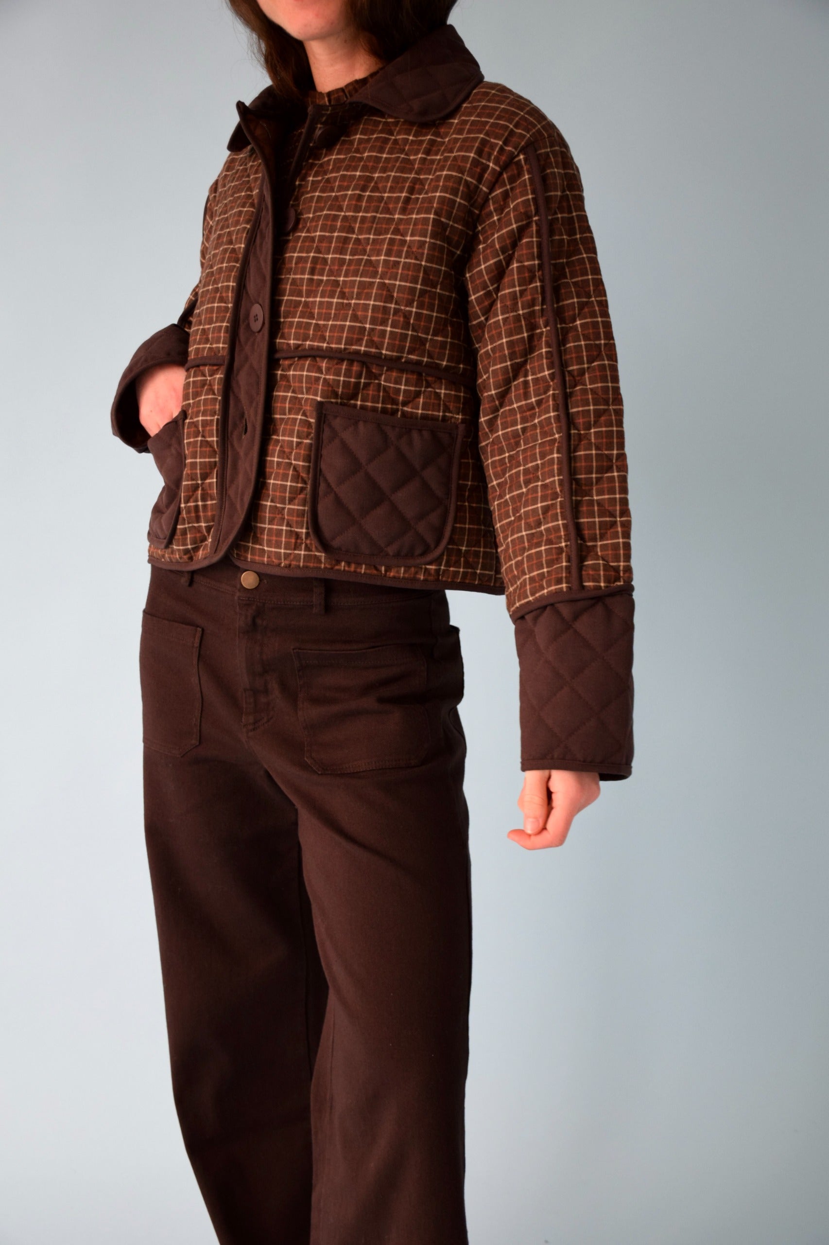 Chaqueta marrón a cuadros Mili