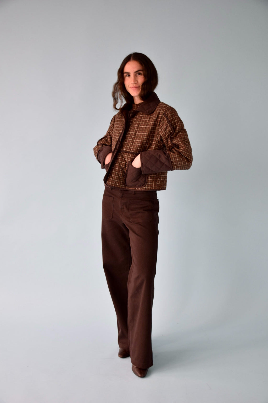 Chaqueta marrón a cuadros Mili