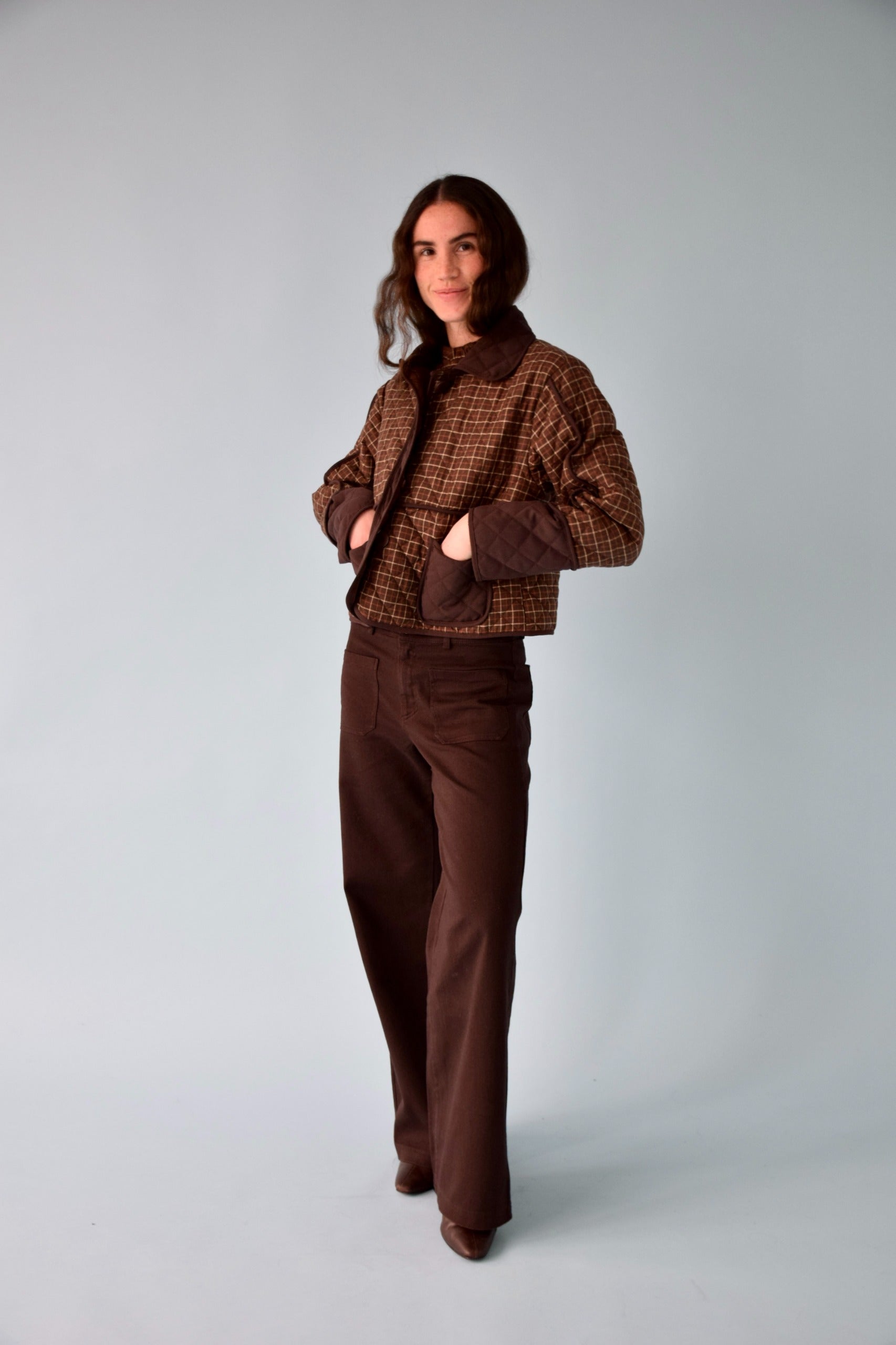 Chaqueta marrón a cuadros Mili