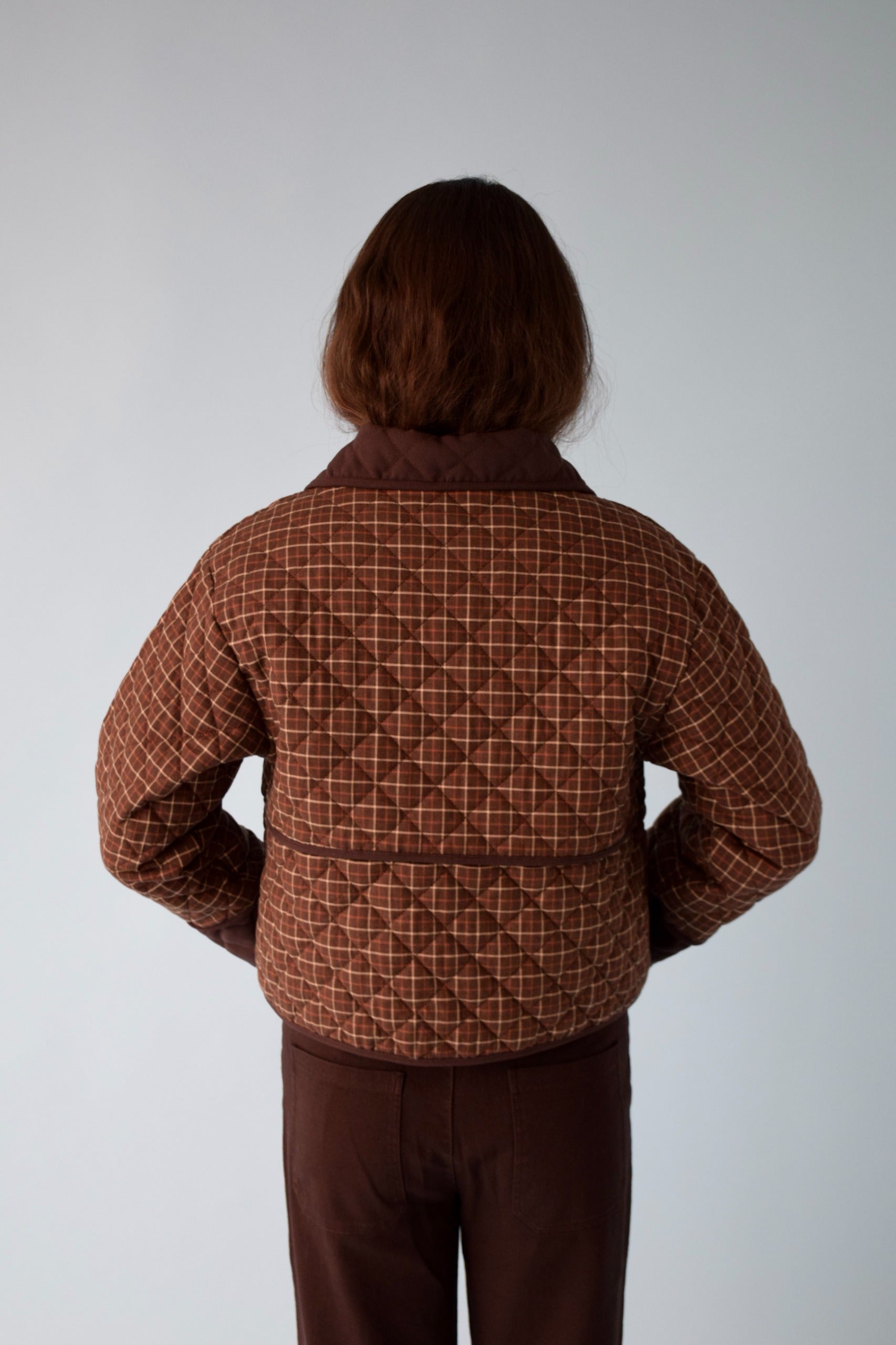Chaqueta marrón a cuadros Mili