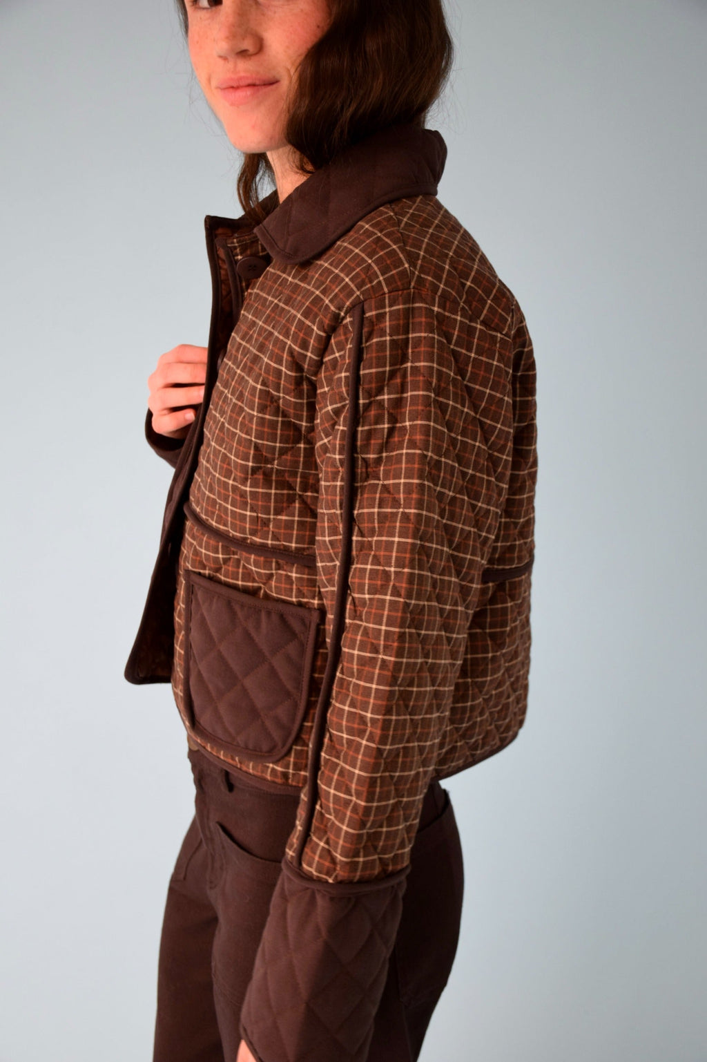 Chaqueta marrón a cuadros Mili