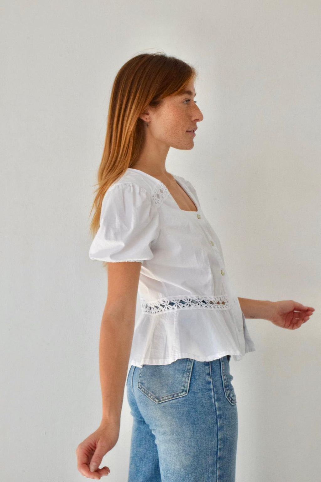 Blusa Roma Manga Corta Blanca
