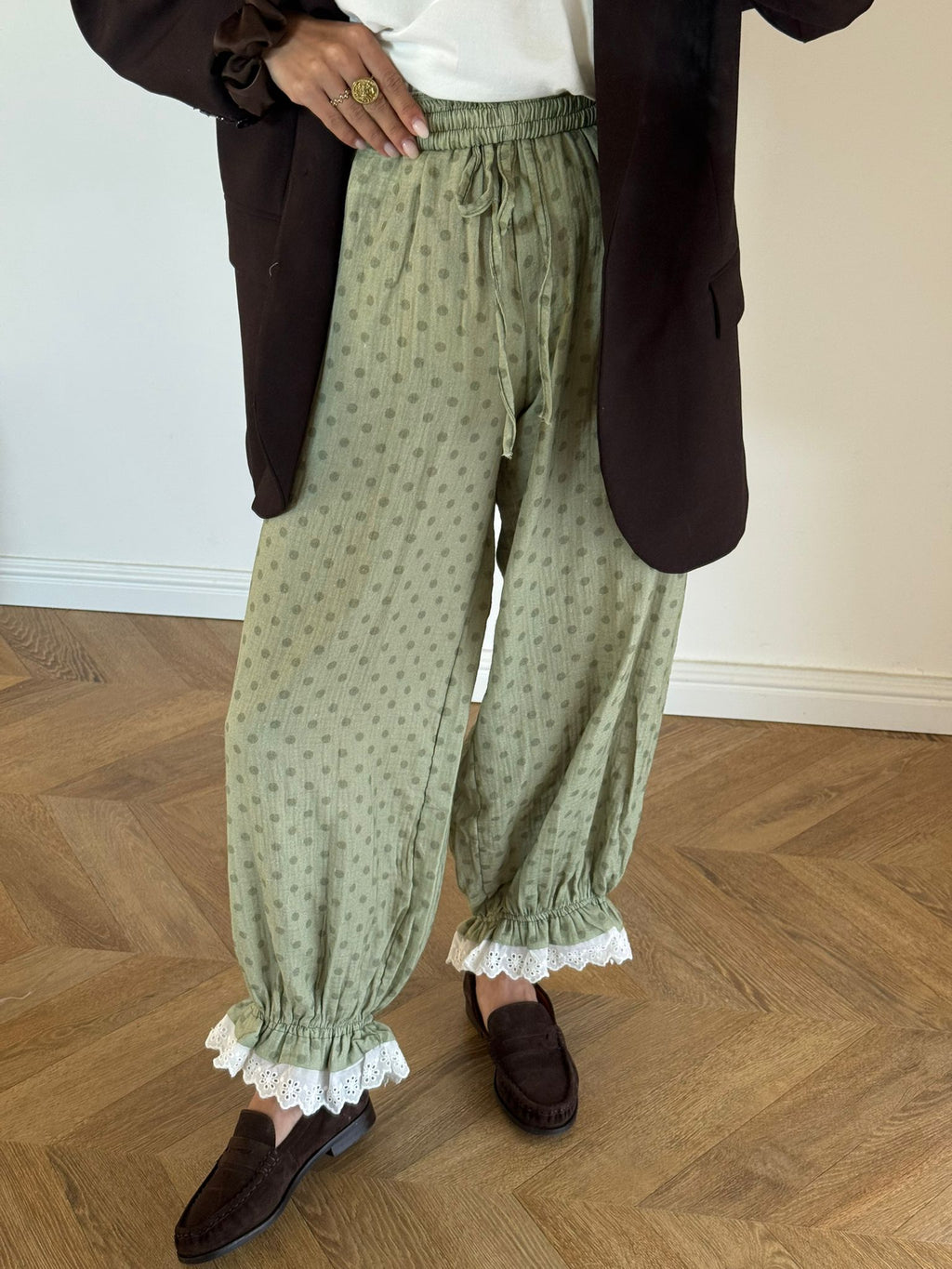 Pantalon Pois Kaki