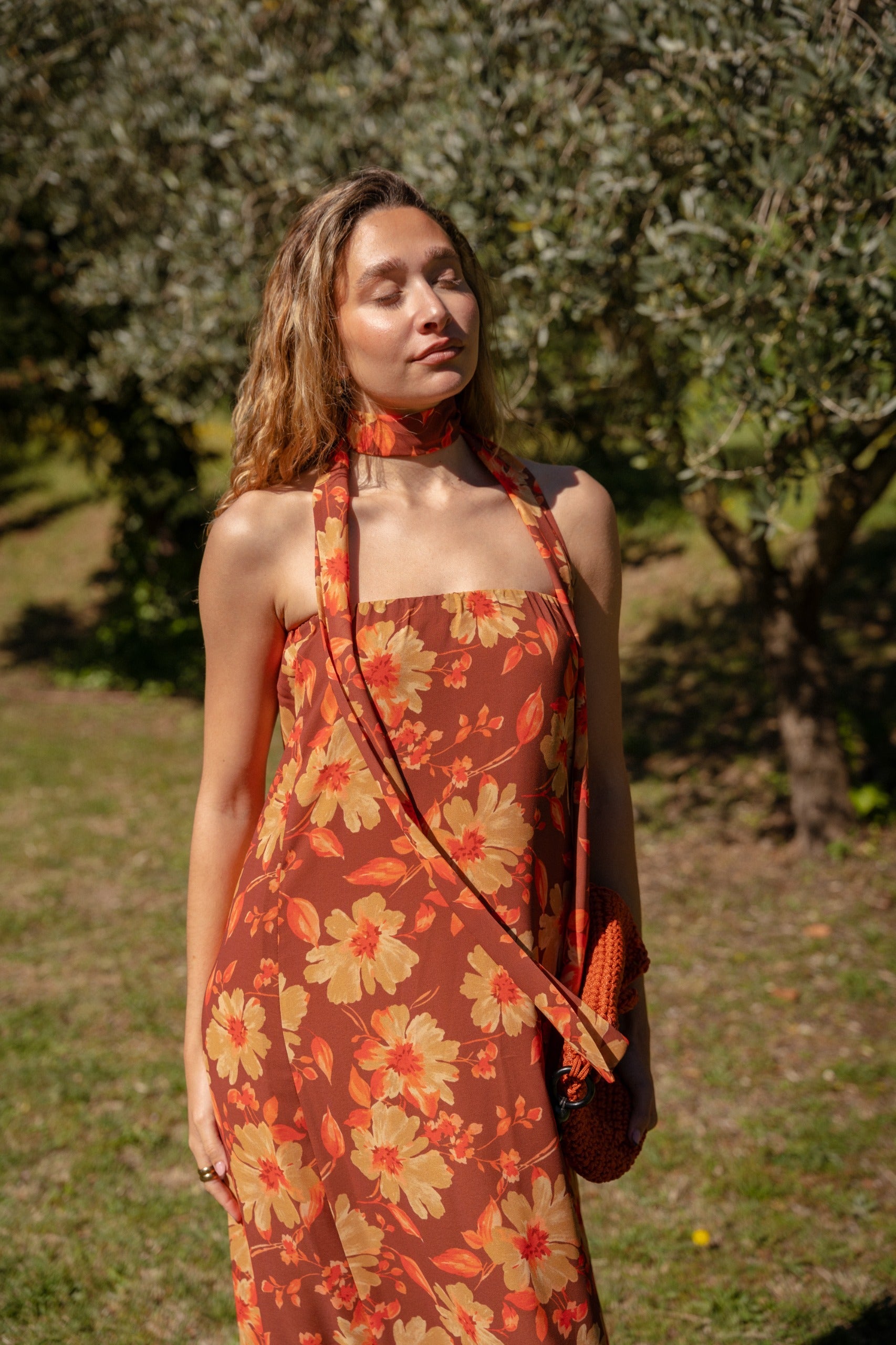 Sara Flores Dress Brown