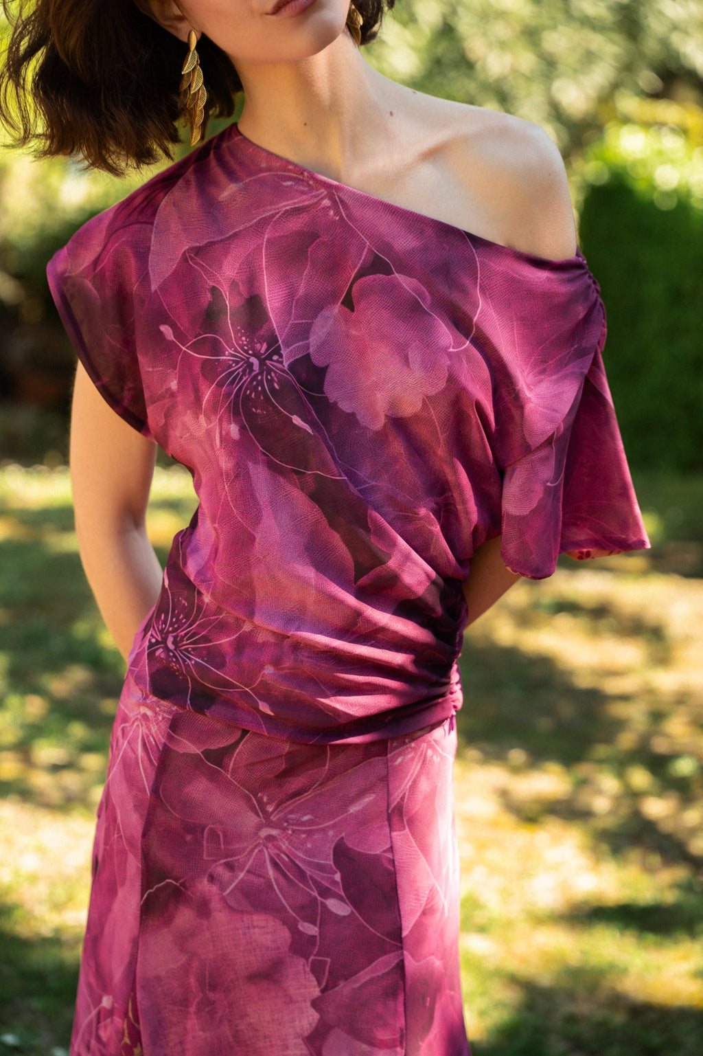 Top Jimena Réversible Bougainvillier Et Ocre