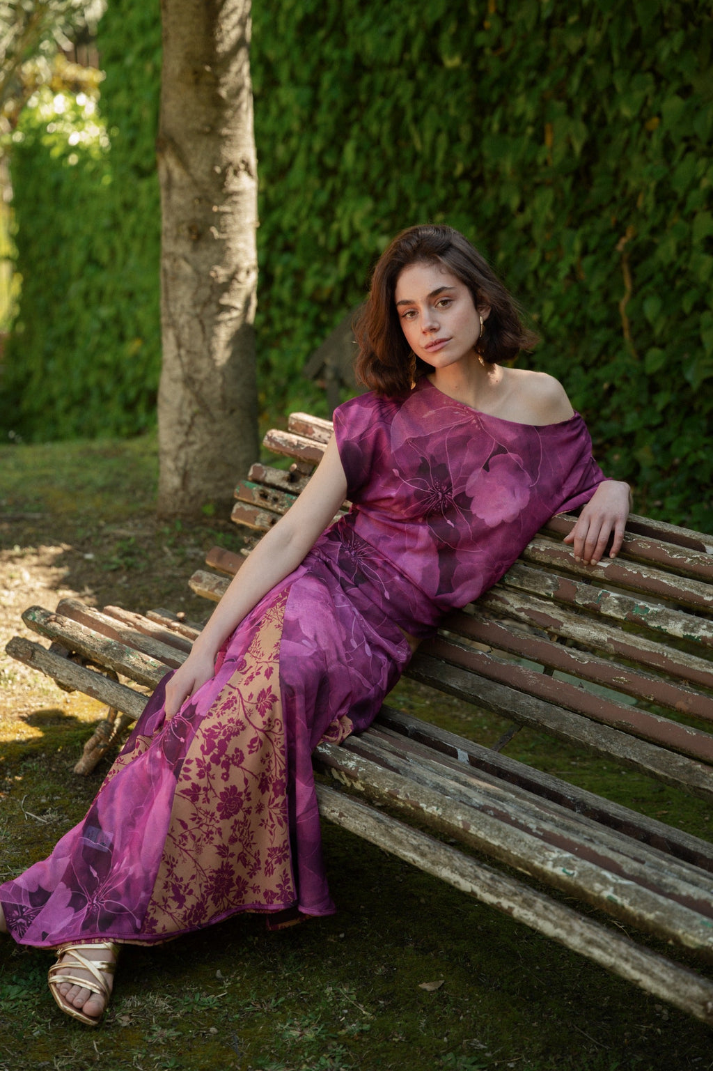 Jupe Jimena Réversible Bougainvillier Et Ocre