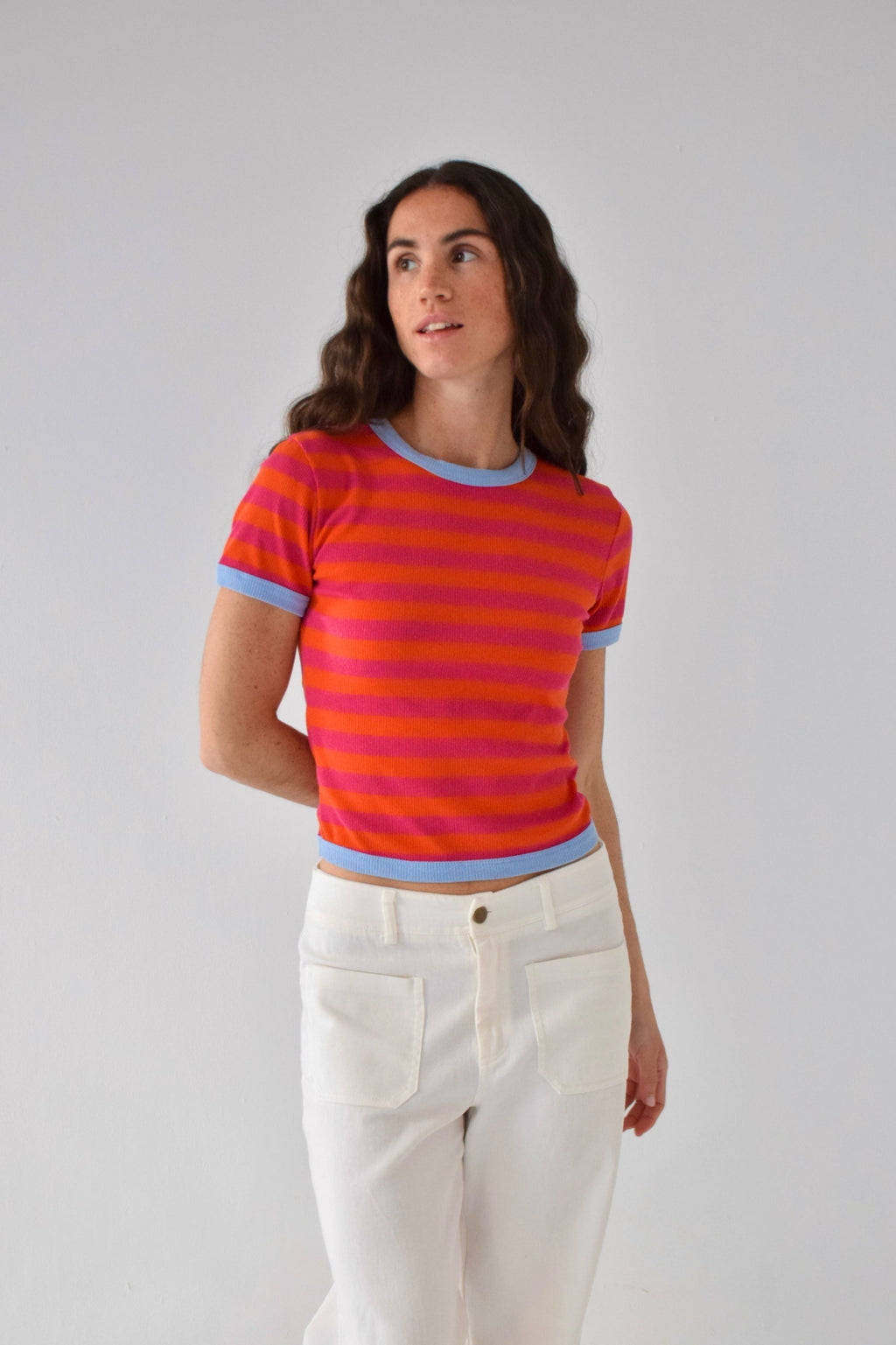 Orange And Fuchsia Tiara Top