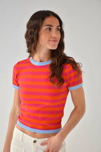 Orange And Fuchsia Tiara Top