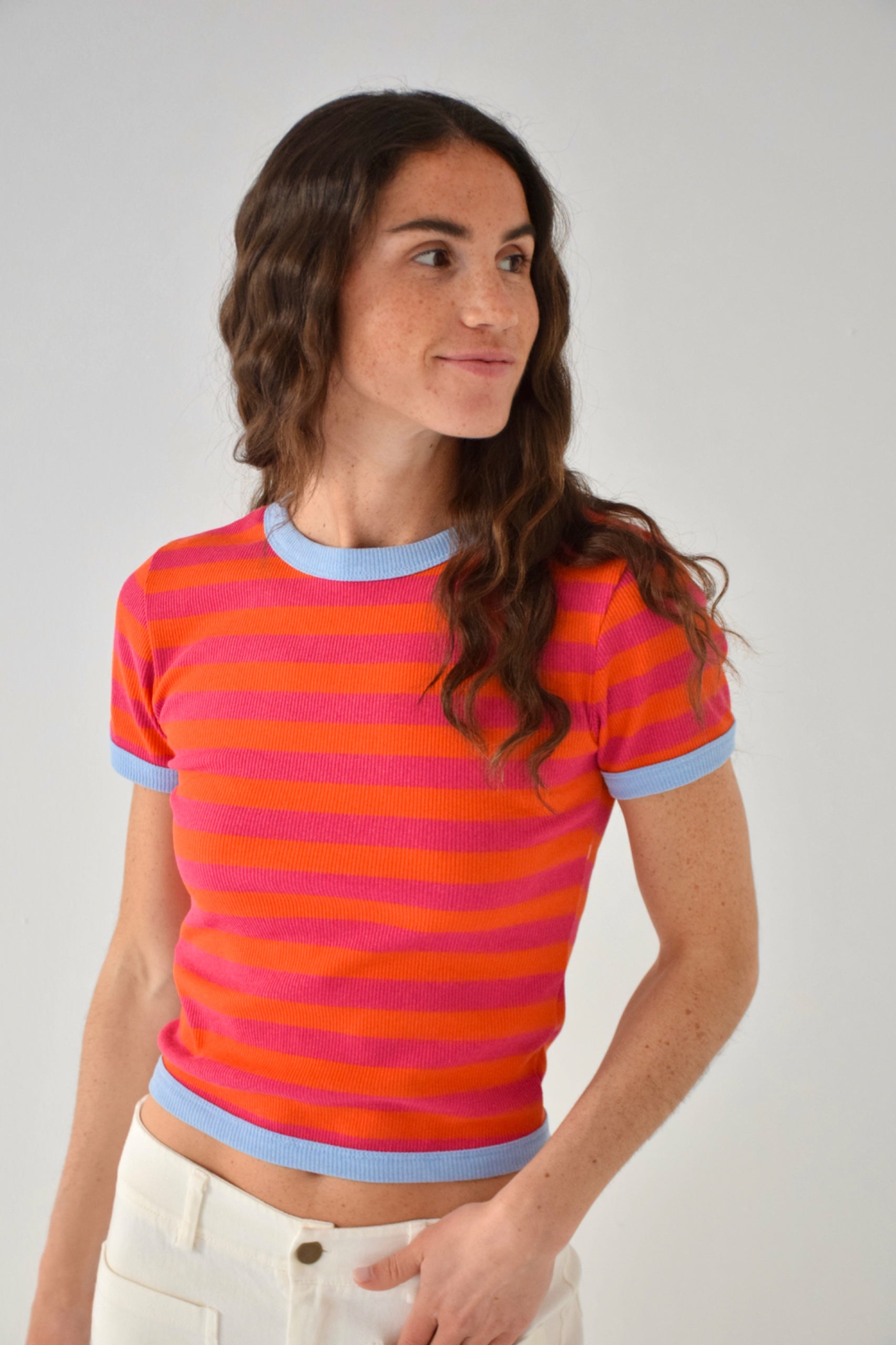 Orange And Fuchsia Tiara Top