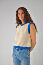 Top Laila White and Blue