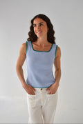Top Miriam Light Blue and Green