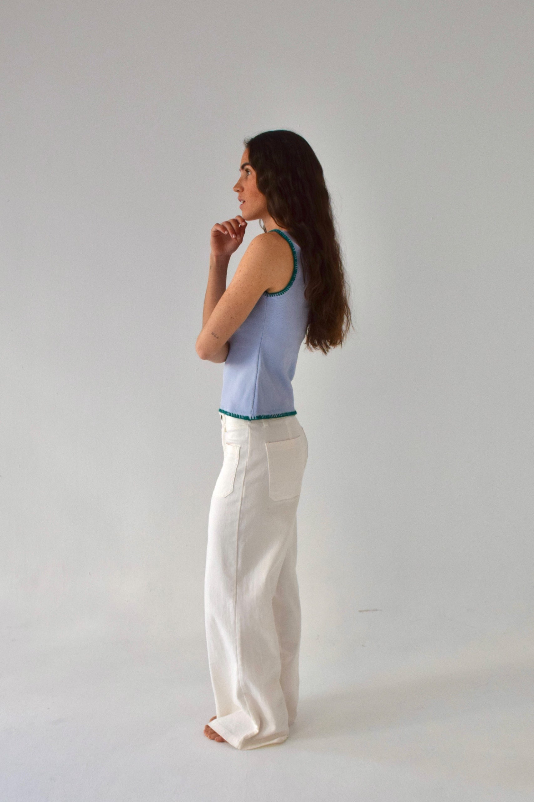 Top Miriam Light Blue and Green
