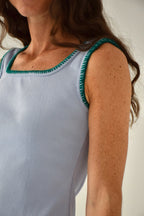 Top Miriam Light Blue and Green