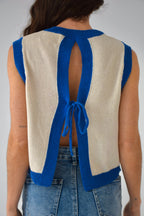 Top Laila White and Blue