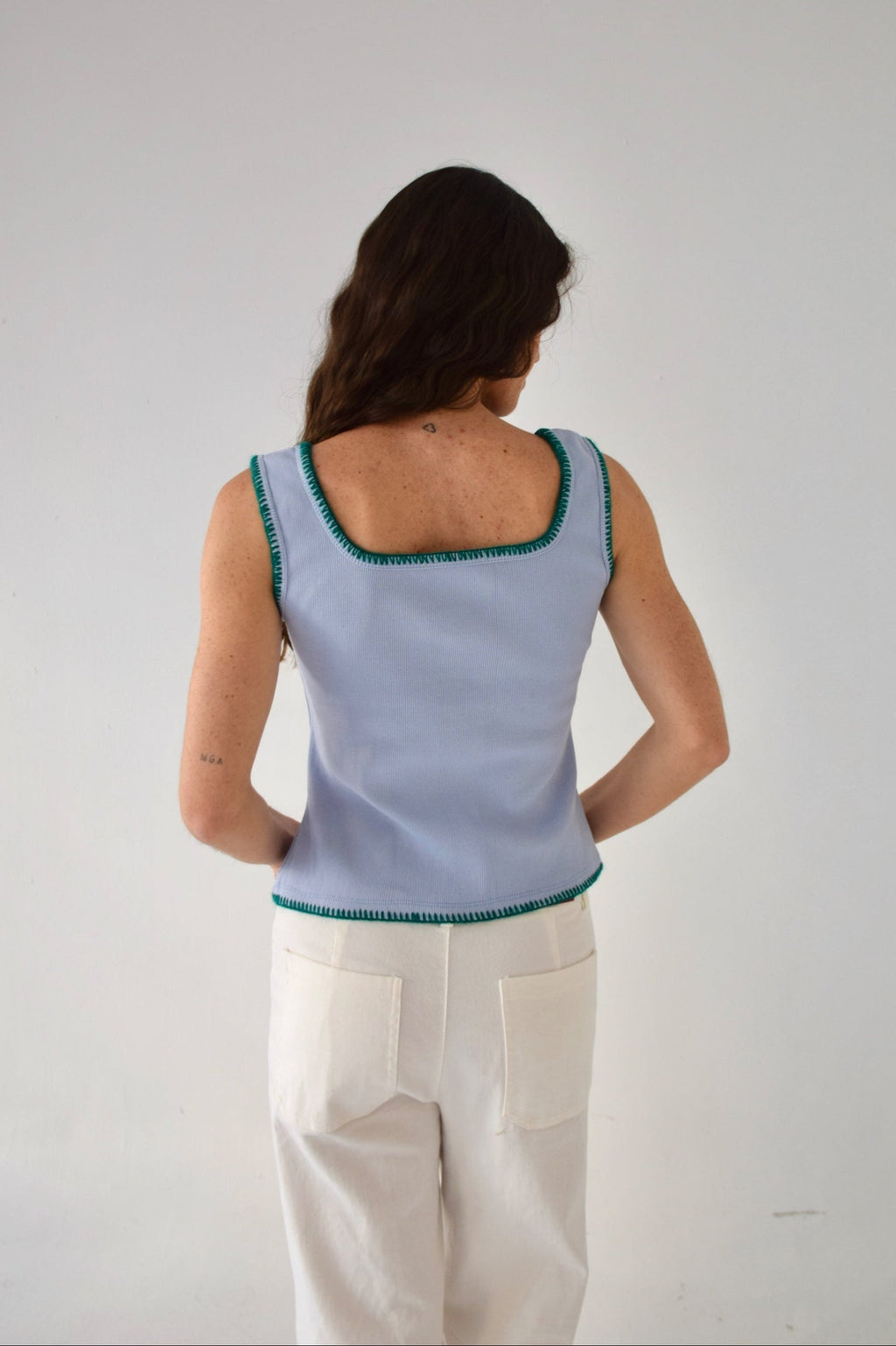 Top Miriam Light Blue and Green