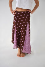 Jupe Jimena Pois Marron Et Rose