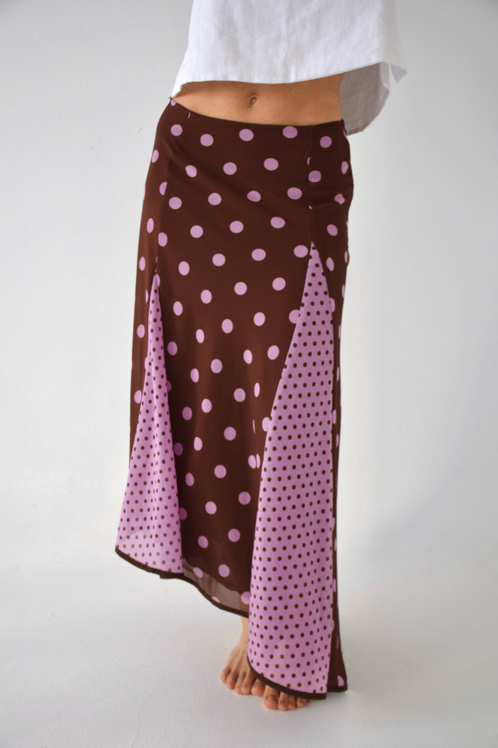 Jupe Jimena Pois Marron Et Rose
