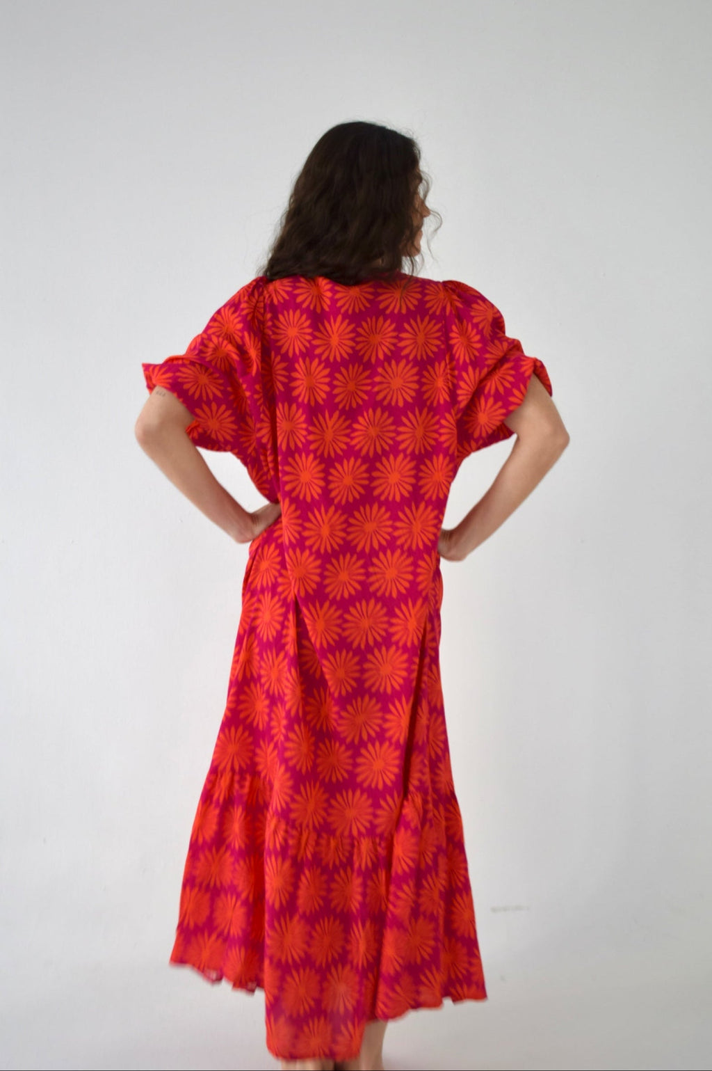 Robe Mica Fleurs Rose