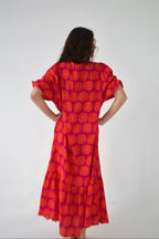 Robe Mica Fleurs Rose
